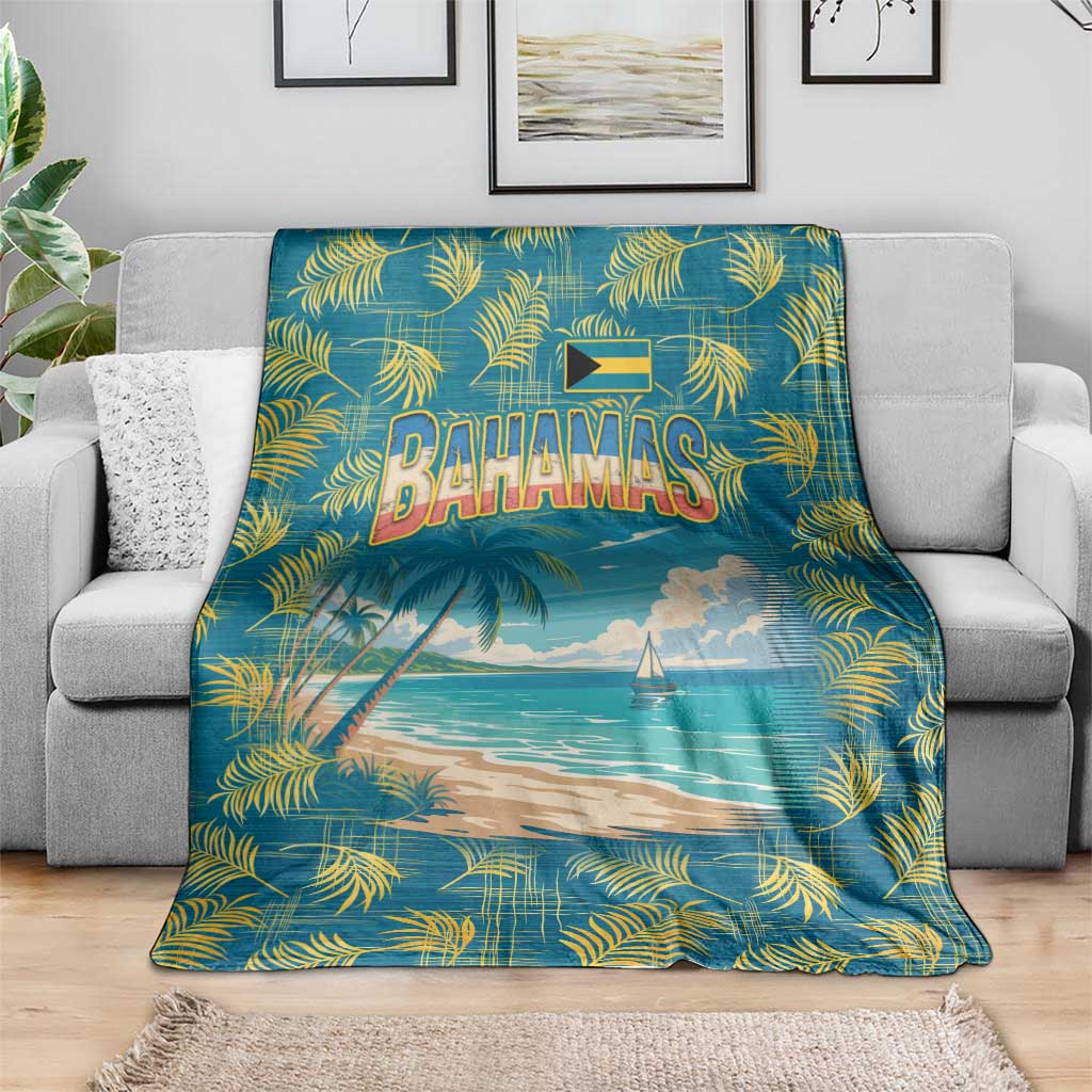 Bahamas Blanket with Tropical Beach Sunset Palm Tree Ocean Spirit