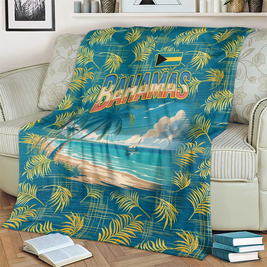 Bahamas Blanket with Tropical Beach Sunset Palm Tree Ocean Spirit