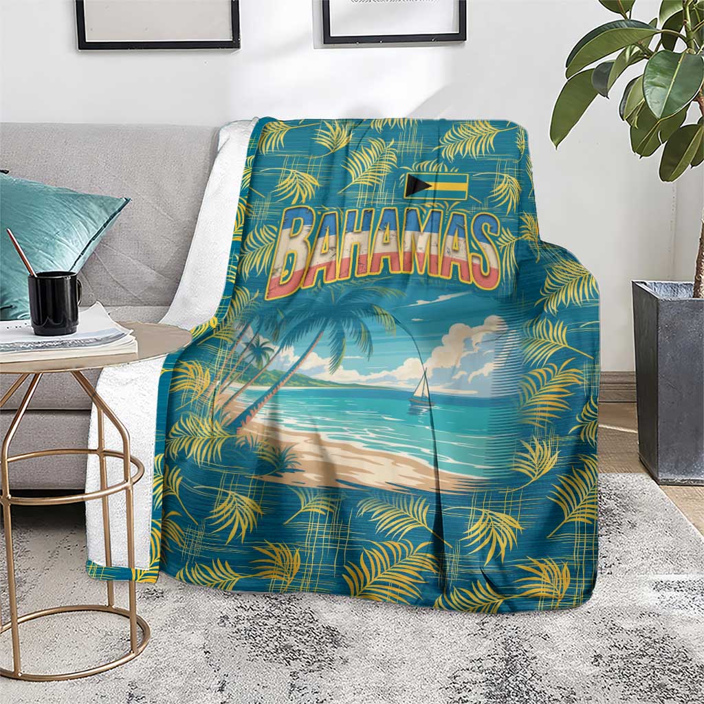 Bahamas Blanket with Tropical Beach Sunset Palm Tree Ocean Spirit