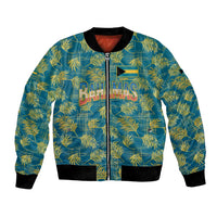 Bahamas Bomber Jacket with Tropical Beach Sunset Palm Tree Ocean Spirit