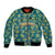 Bahamas Bomber Jacket with Tropical Beach Sunset Palm Tree Ocean Spirit