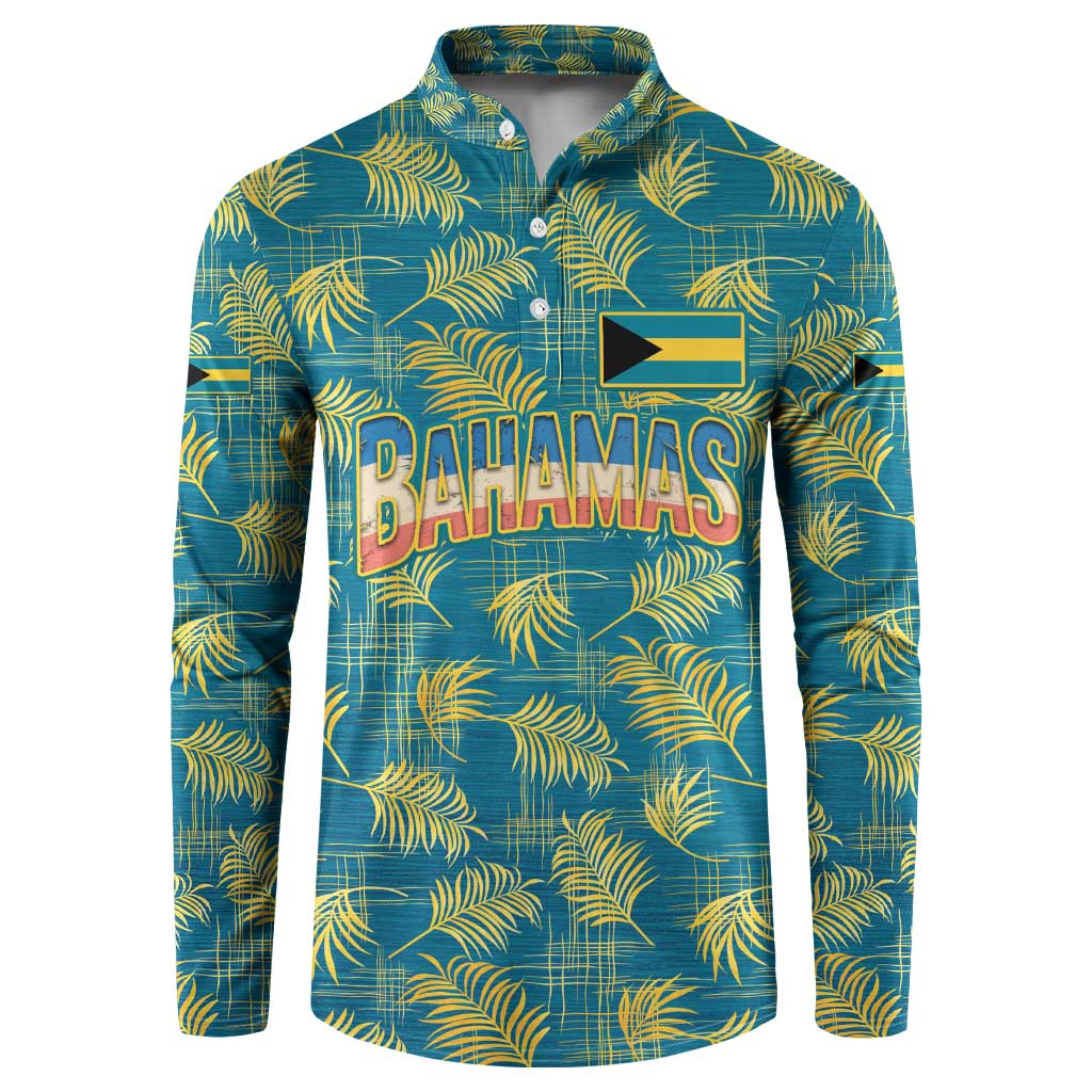 Bahamas Button Sweatshirt with Tropical Beach Sunset Palm Tree Ocean Spirit