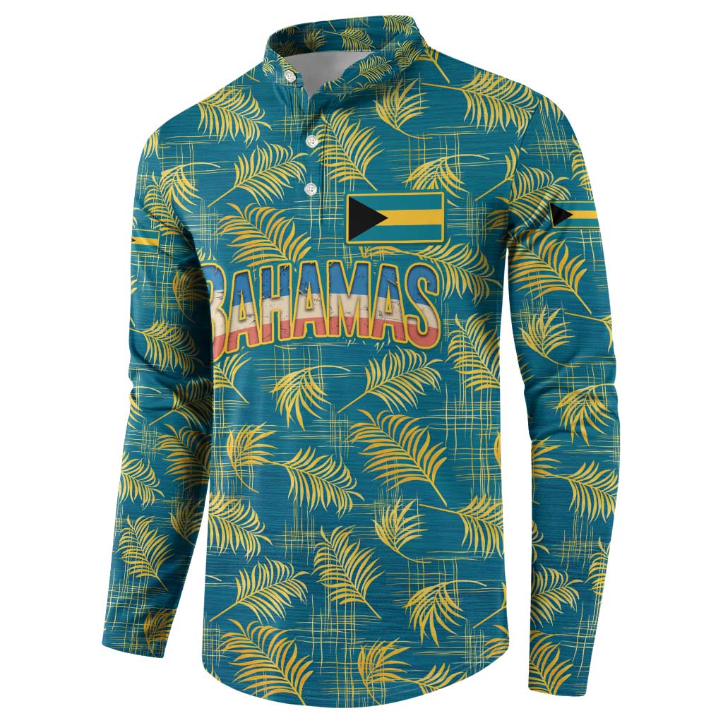 Bahamas Button Sweatshirt with Tropical Beach Sunset Palm Tree Ocean Spirit