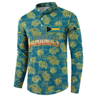 Bahamas Button Sweatshirt with Tropical Beach Sunset Palm Tree Ocean Spirit