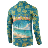 Bahamas Button Sweatshirt with Tropical Beach Sunset Palm Tree Ocean Spirit