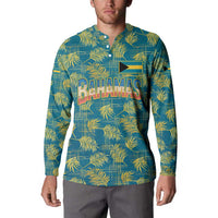 Bahamas Button Sweatshirt with Tropical Beach Sunset Palm Tree Ocean Spirit