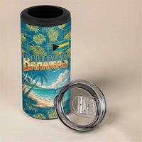 Bahamas 4 in 1 Can Cooler Tumbler with Tropical Beach Sunset Palm Tree Ocean Spirit
