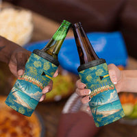 Bahamas 4 in 1 Can Cooler Tumbler with Tropical Beach Sunset Palm Tree Ocean Spirit