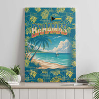 Bahamas Canvas Wall Art with Tropical Beach Sunset Palm Tree Ocean Spirit