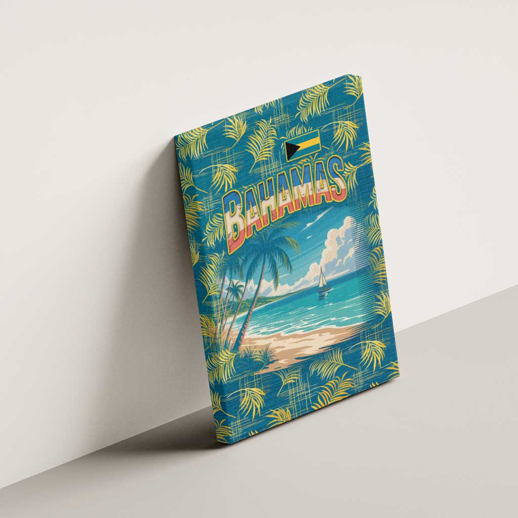Bahamas Canvas Wall Art with Tropical Beach Sunset Palm Tree Ocean Spirit