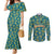 Bahamas Couples Matching Mermaid Dress and Long Sleeve Button Shirt with Tropical Beach Sunset Palm Tree Ocean Spirit