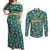 Bahamas Couples Matching Off Shoulder Maxi Dress and Long Sleeve Button Shirt with Tropical Beach Sunset Palm Tree Ocean Spirit