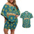 Bahamas Couples Matching Off Shoulder Short Dress and Hawaiian Shirt with Tropical Beach Sunset Palm Tree Ocean Spirit