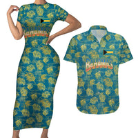 Bahamas Couples Matching Short Sleeve Bodycon Dress and Hawaiian Shirt with Tropical Beach Sunset Palm Tree Ocean Spirit