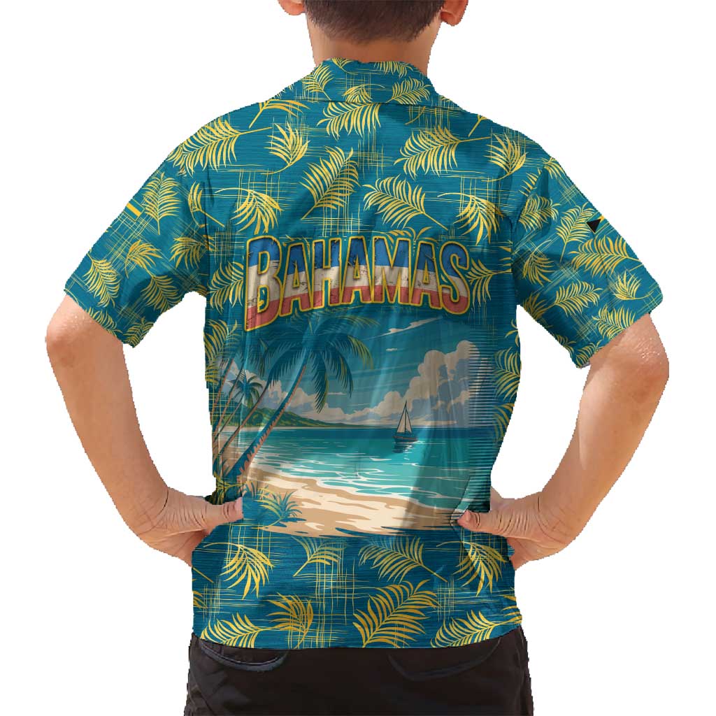 Bahamas Family Matching Long Sleeve Bodycon Dress and Hawaiian Shirt with Tropical Beach Sunset Palm Tree Ocean Spirit