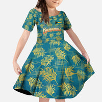 Bahamas Family Matching Off The Shoulder Long Sleeve Dress and Hawaiian Shirt with Tropical Beach Sunset Palm Tree Ocean Spirit