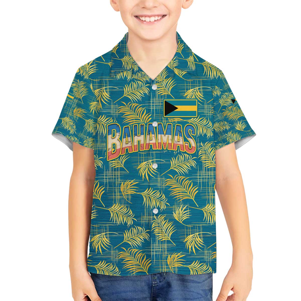 Bahamas Family Matching Off The Shoulder Long Sleeve Dress and Hawaiian Shirt with Tropical Beach Sunset Palm Tree Ocean Spirit