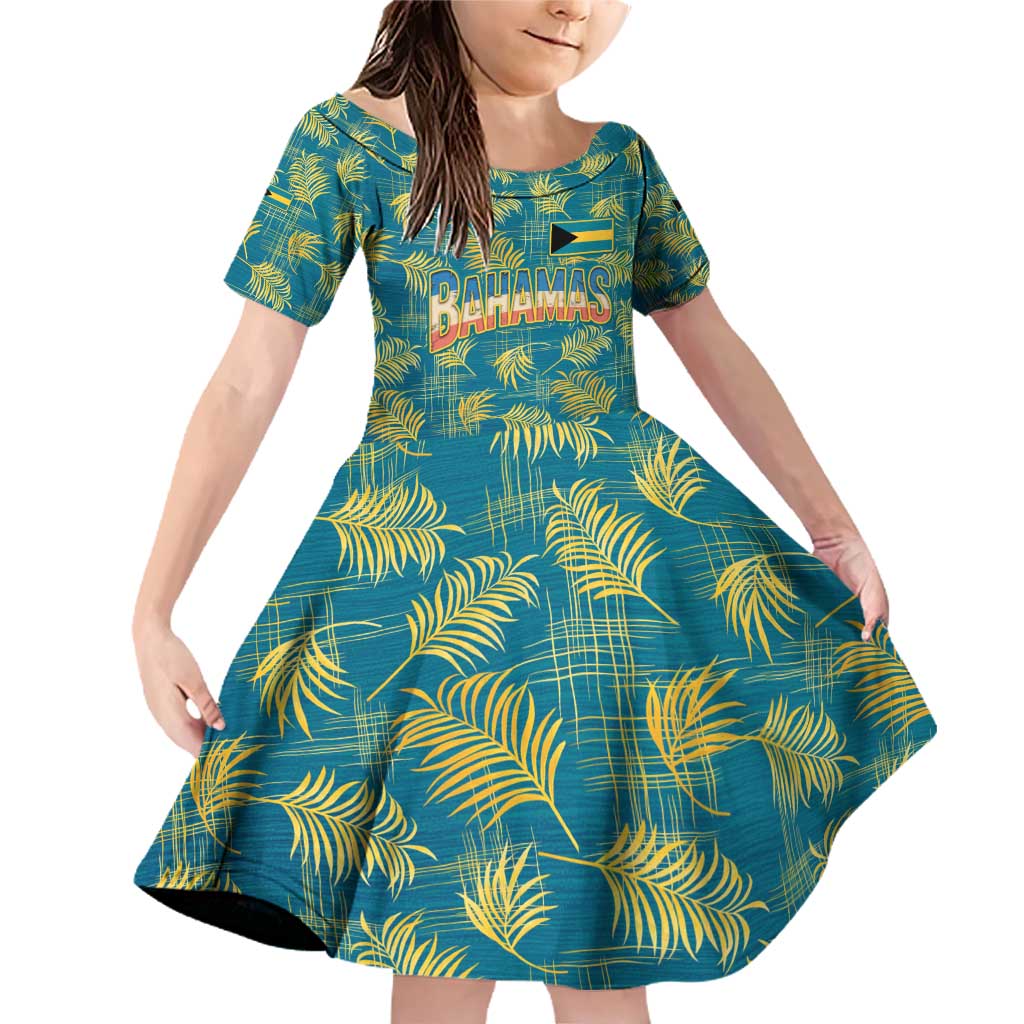Bahamas Family Matching Off Shoulder Short Dress and Hawaiian Shirt with Tropical Beach Sunset Palm Tree Ocean Spirit