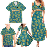 Bahamas Family Matching Summer Maxi Dress and Hawaiian Shirt with Tropical Beach Sunset Palm Tree Ocean Spirit