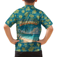 Bahamas Family Matching Tank Maxi Dress and Hawaiian Shirt with Tropical Beach Sunset Palm Tree Ocean Spirit