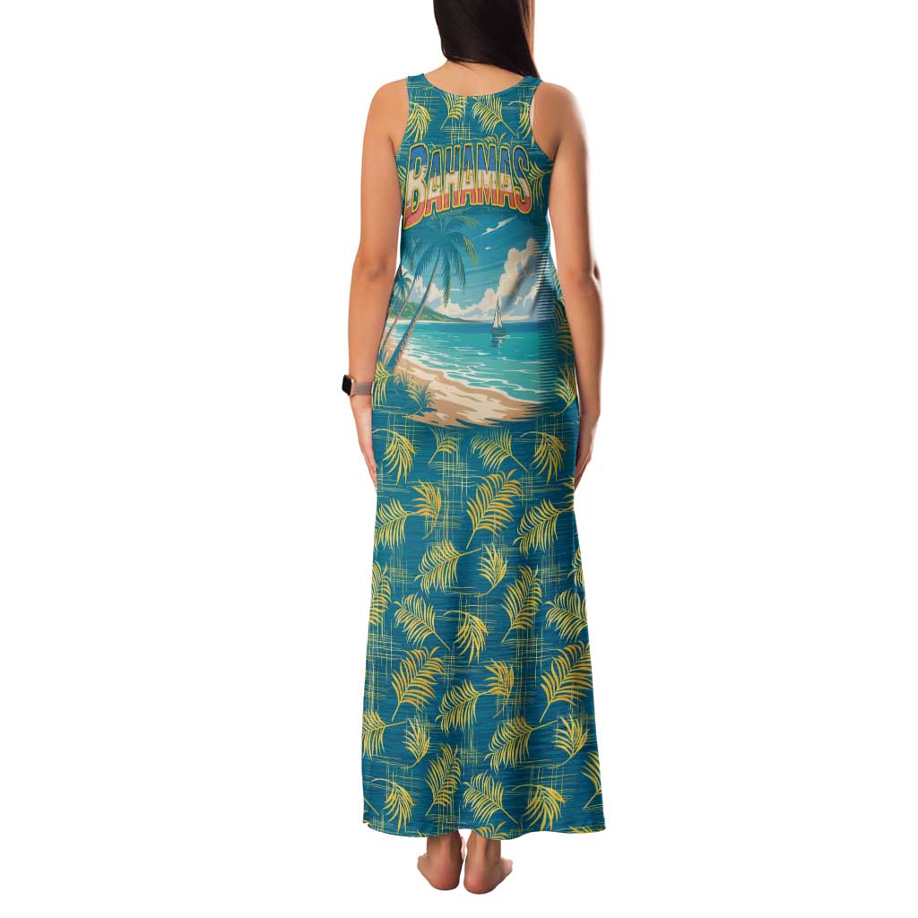 Bahamas Family Matching Tank Maxi Dress and Hawaiian Shirt with Tropical Beach Sunset Palm Tree Ocean Spirit