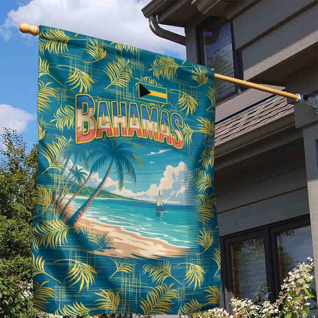 Bahamas Garden Flag with Tropical Beach Sunset Palm Tree Ocean Spirit
