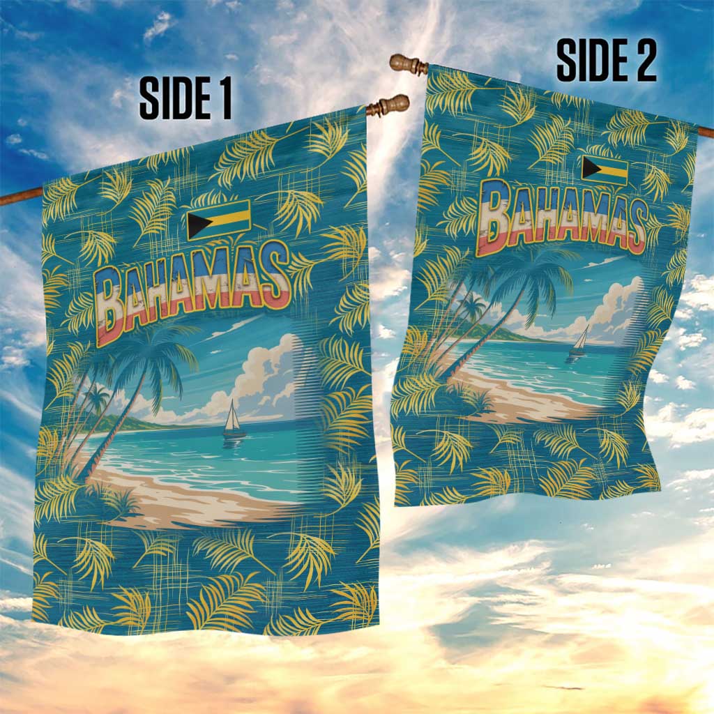 Bahamas Garden Flag with Tropical Beach Sunset Palm Tree Ocean Spirit