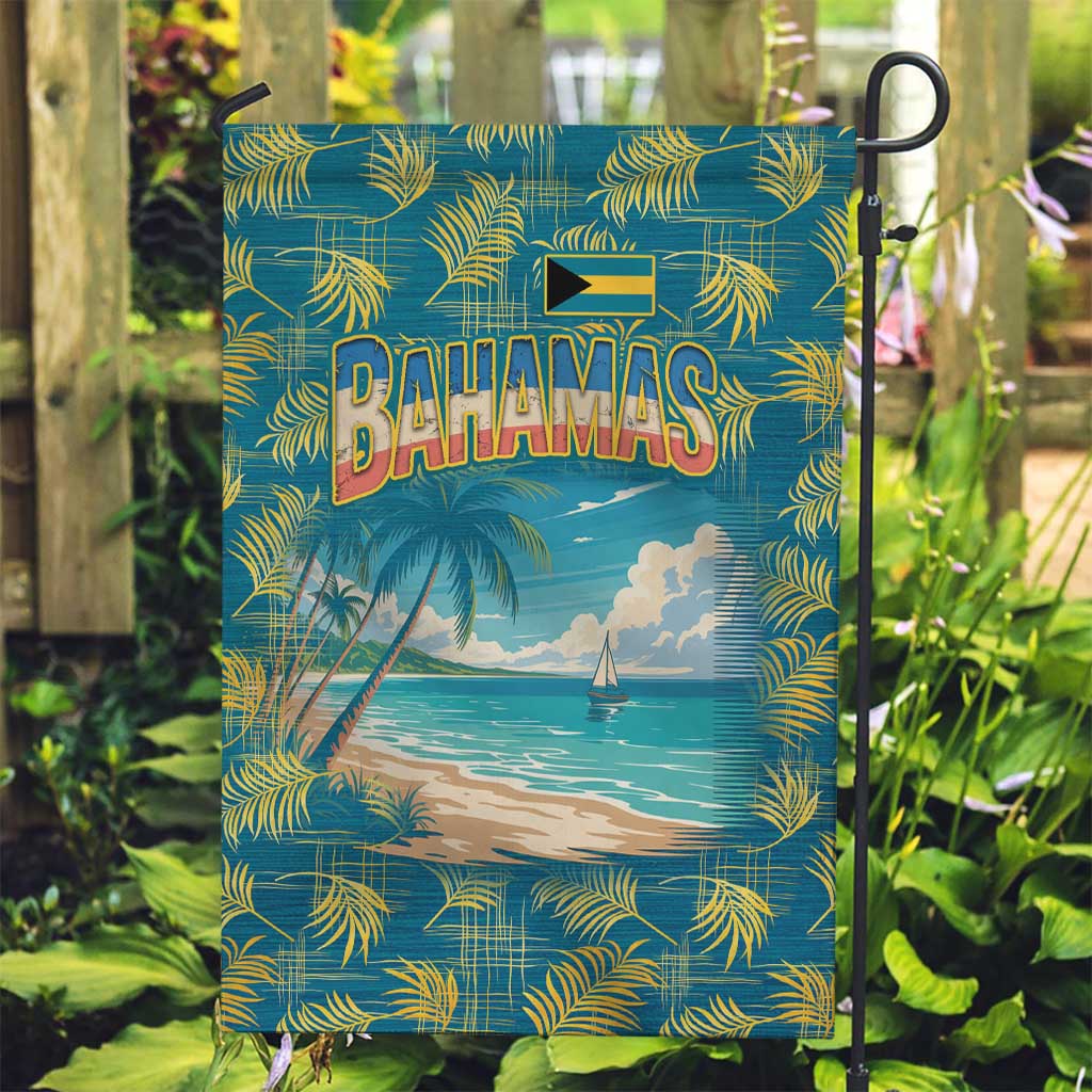 Bahamas Garden Flag with Tropical Beach Sunset Palm Tree Ocean Spirit