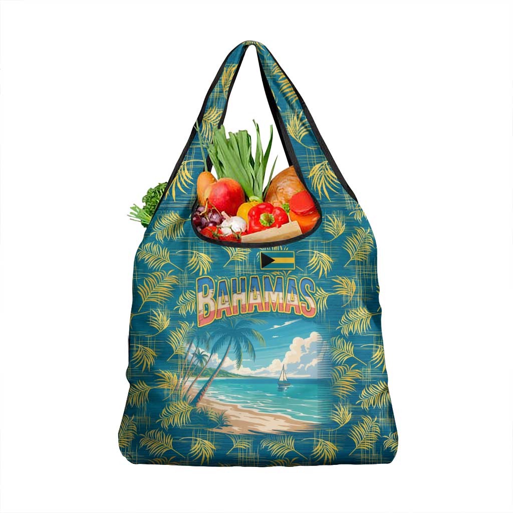 Bahamas Grocery Bag with Tropical Beach Sunset Palm Tree Ocean Spirit