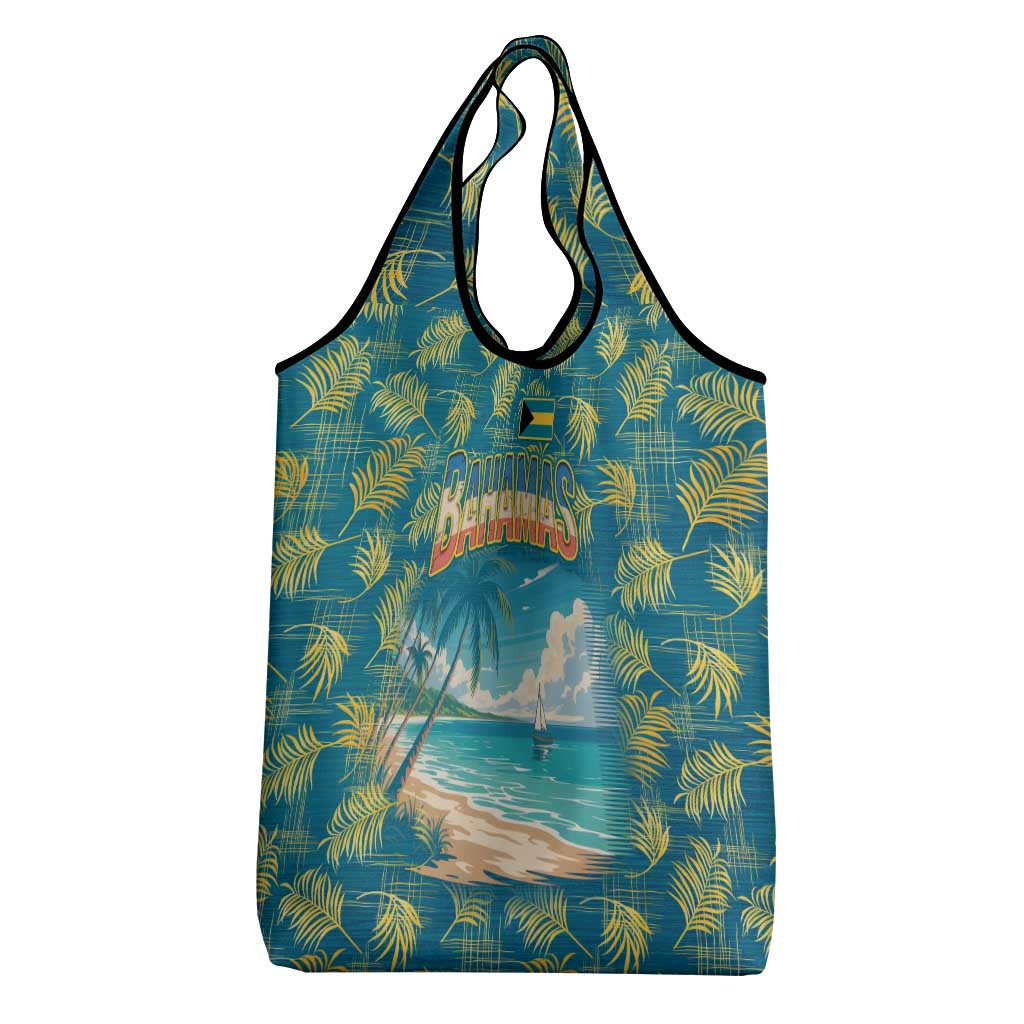 Bahamas Grocery Bag with Tropical Beach Sunset Palm Tree Ocean Spirit