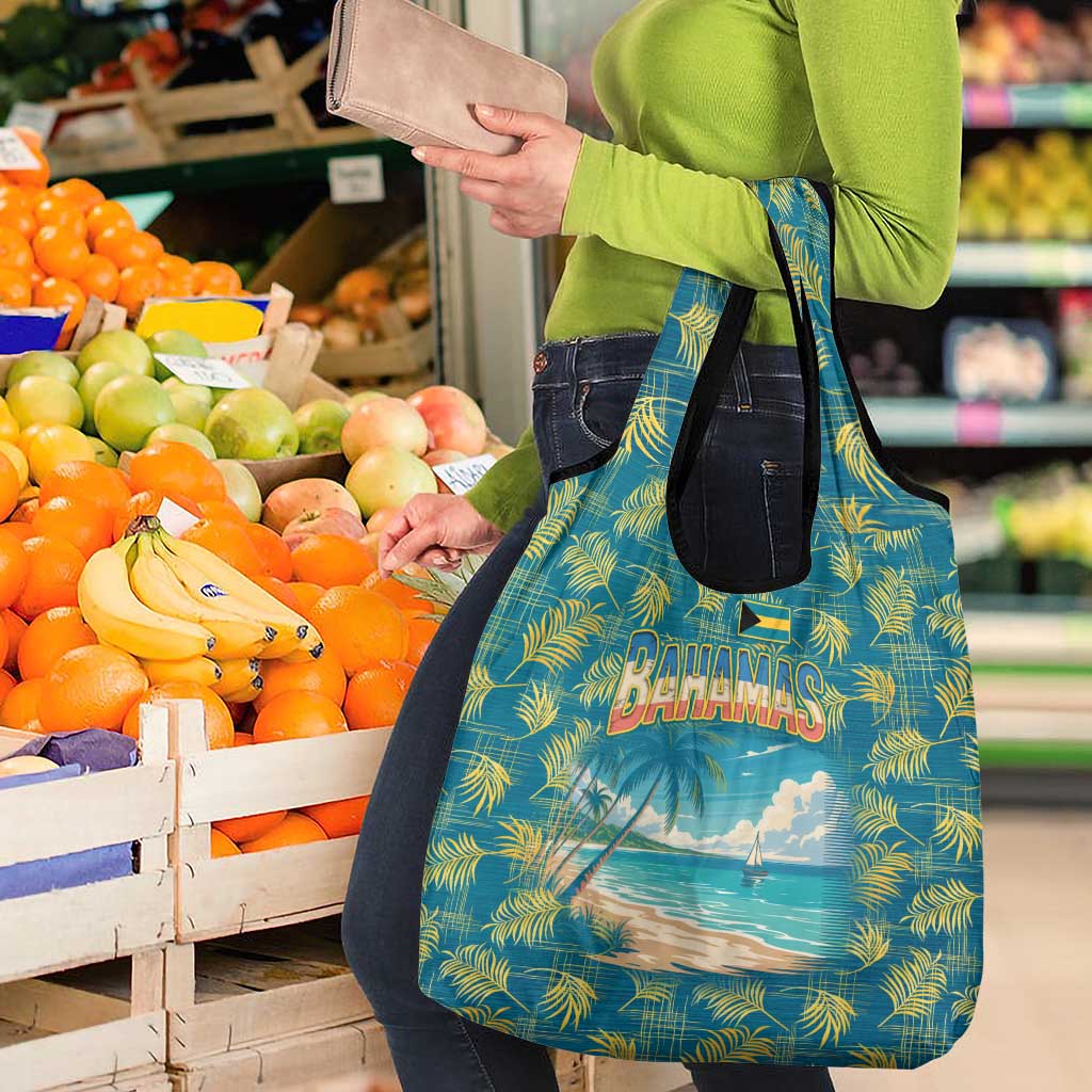Bahamas Grocery Bag with Tropical Beach Sunset Palm Tree Ocean Spirit
