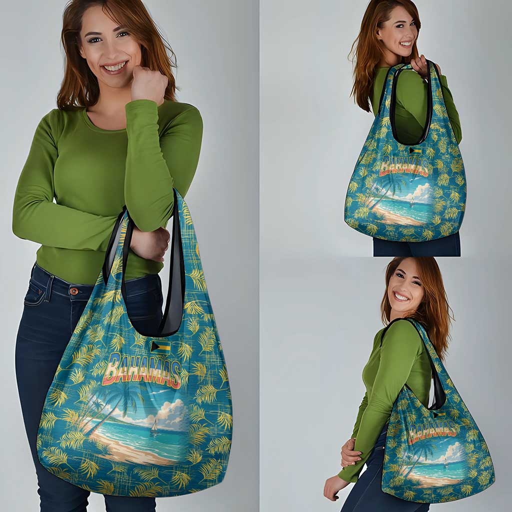 Bahamas Grocery Bag with Tropical Beach Sunset Palm Tree Ocean Spirit