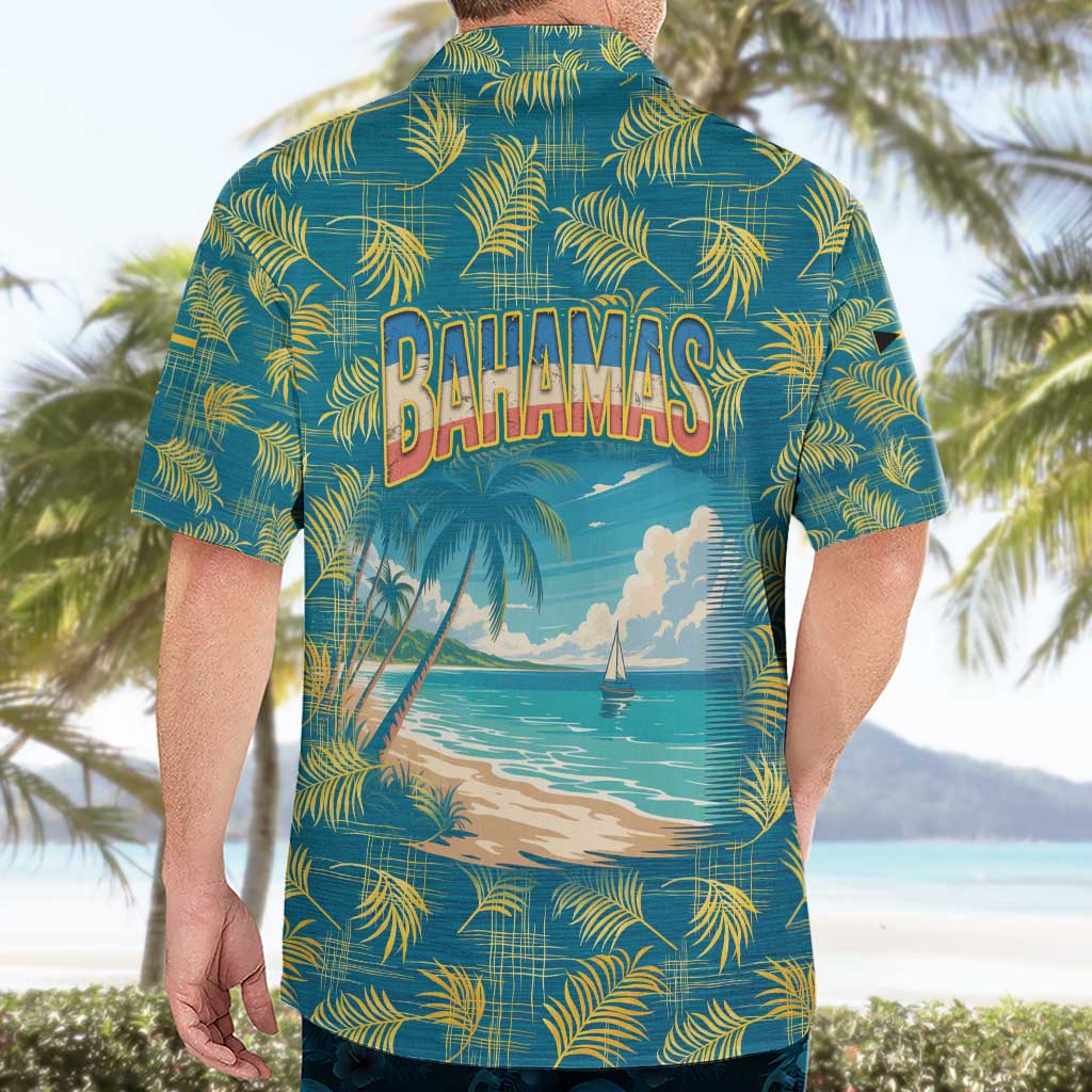 Bahamas Hawaiian Shirt with Tropical Beach Sunset Palm Tree Ocean Spirit