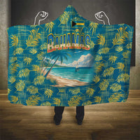 Bahamas Hooded Blanket with Tropical Beach Sunset Palm Tree Ocean Spirit