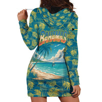 Bahamas Hoodie Dress with Tropical Beach Sunset Palm Tree Ocean Spirit