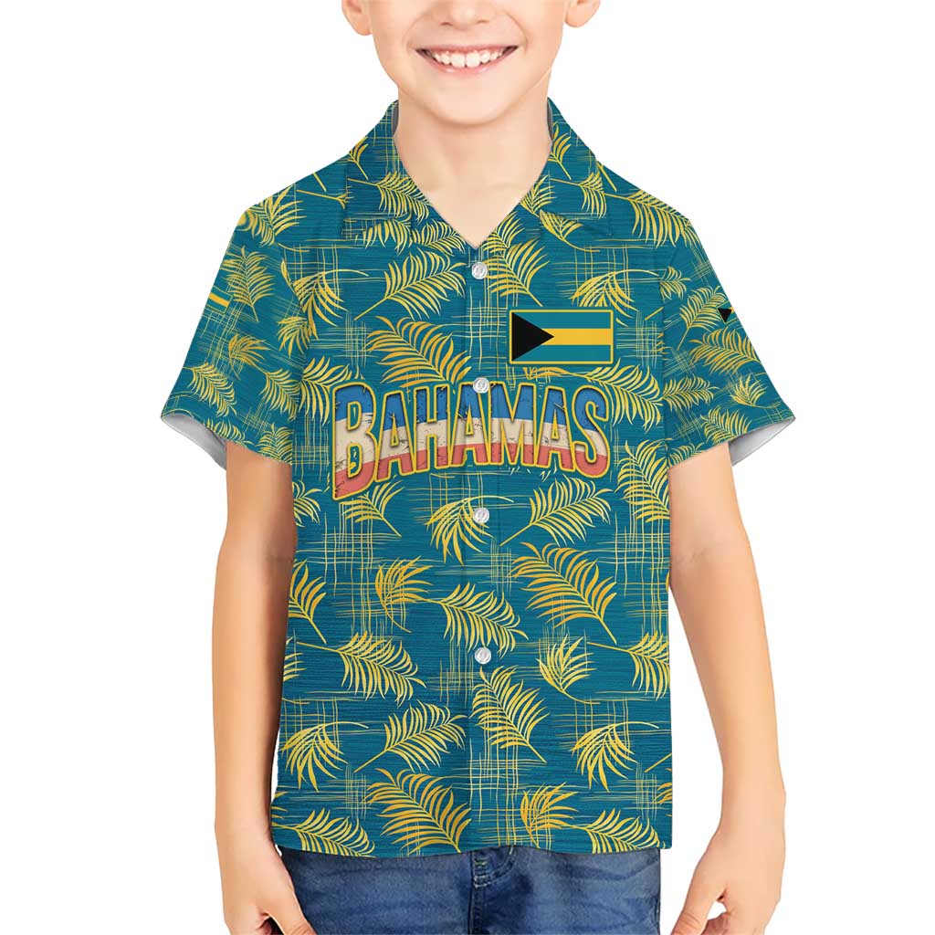 Bahamas Kid Hawaiian Shirt with Tropical Beach Sunset Palm Tree Ocean Spirit