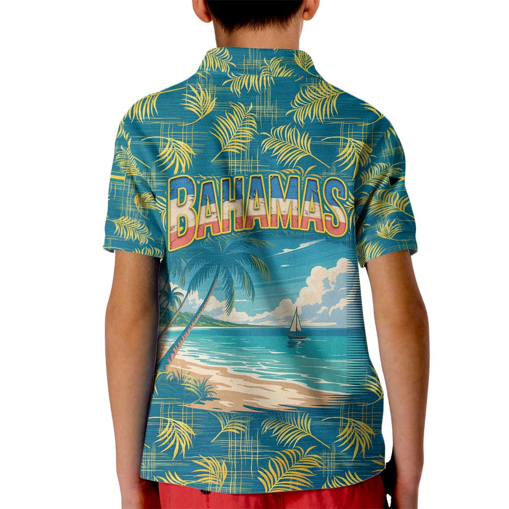 Bahamas Kid Polo Shirt with Tropical Beach Sunset Palm Tree Ocean Spirit