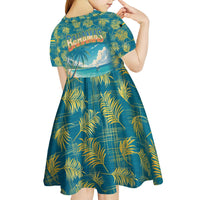 Bahamas Kid Short Sleeve Dress with Tropical Beach Sunset Palm Tree Ocean Spirit
