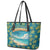 Bahamas Leather Tote Bag with Tropical Beach Sunset Palm Tree Ocean Spirit
