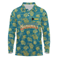 Bahamas Long Sleeve Polo Shirt with Tropical Beach Sunset Palm Tree Ocean Spirit