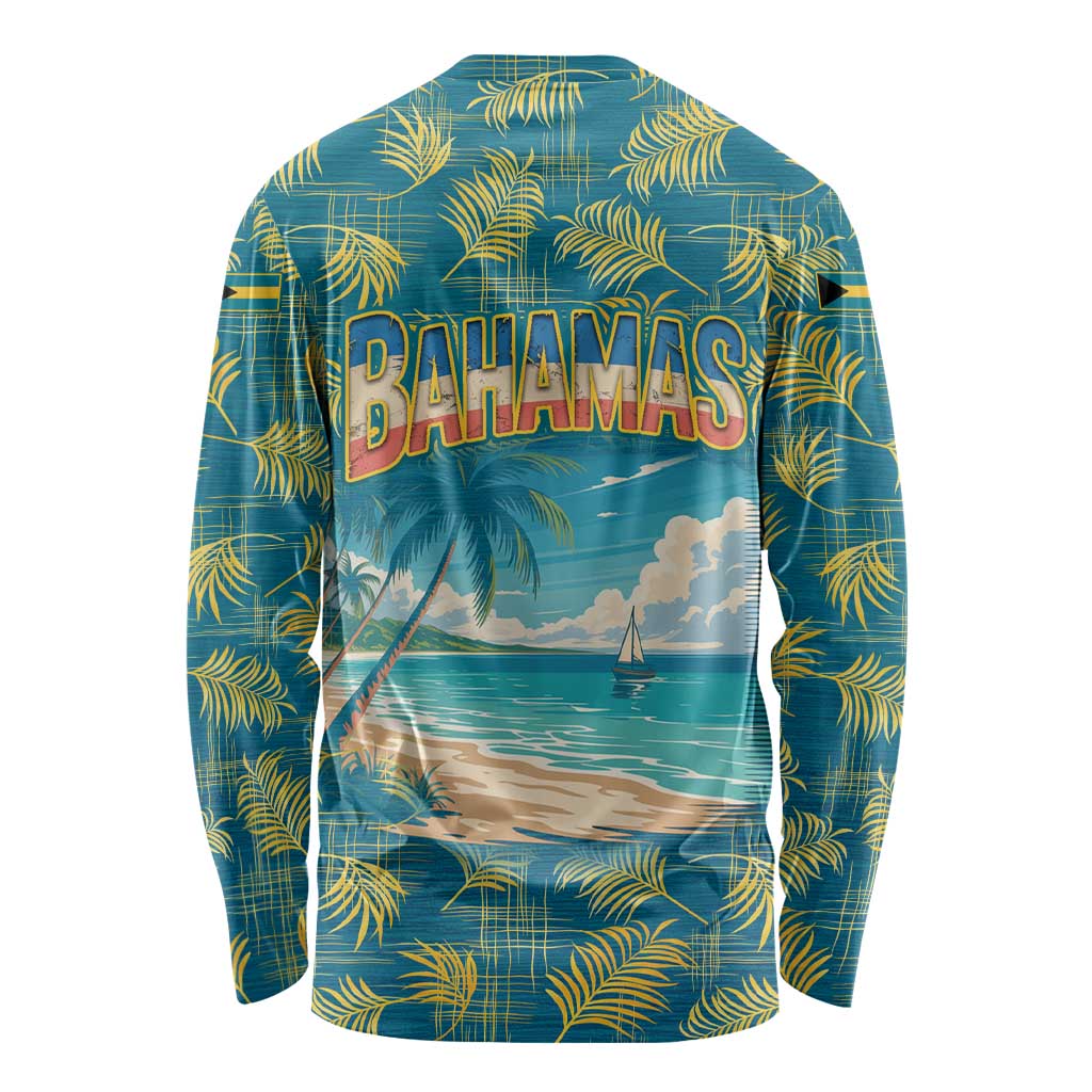 Bahamas Long Sleeve Shirt with Tropical Beach Sunset Palm Tree Ocean Spirit