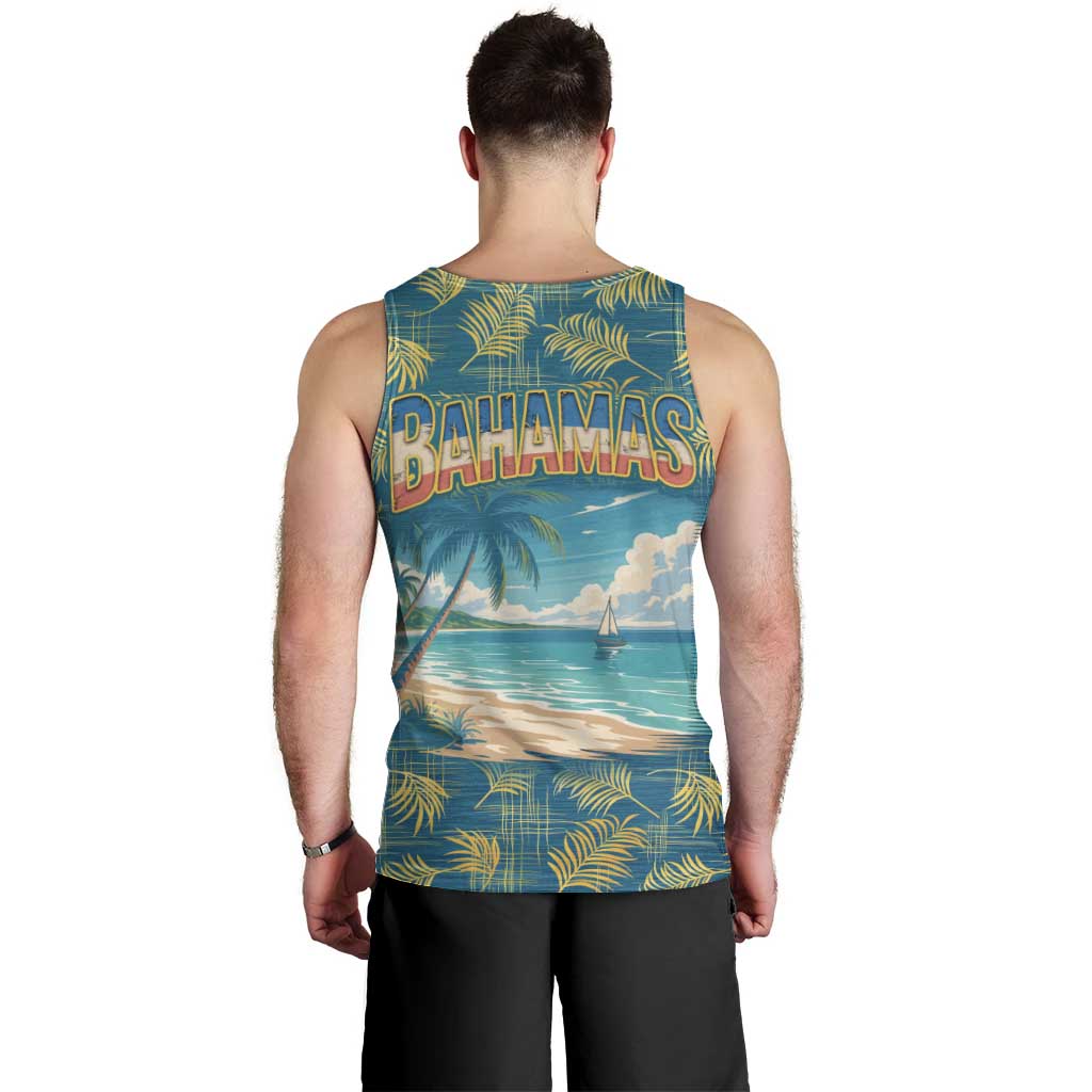 Bahamas Men Tank Top with Tropical Beach Sunset Palm Tree Ocean Spirit