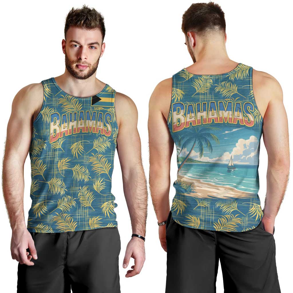 Bahamas Men Tank Top with Tropical Beach Sunset Palm Tree Ocean Spirit
