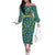 Bahamas Off The Shoulder Long Sleeve Dress with Tropical Beach Sunset Palm Tree Ocean Spirit