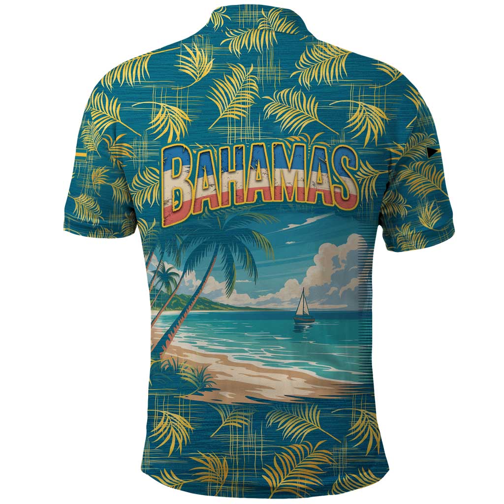 Bahamas Polo Shirt with Tropical Beach Sunset Palm Tree Ocean Spirit