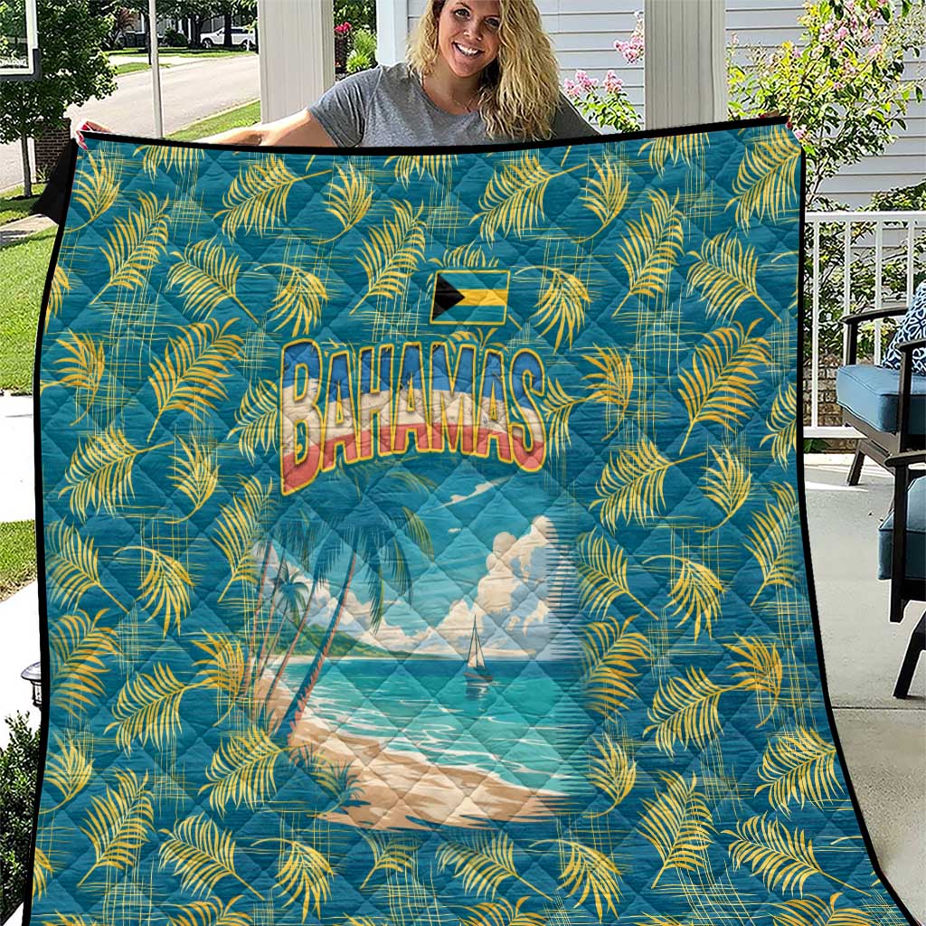 Bahamas Quilt with Tropical Beach Sunset Palm Tree Ocean Spirit
