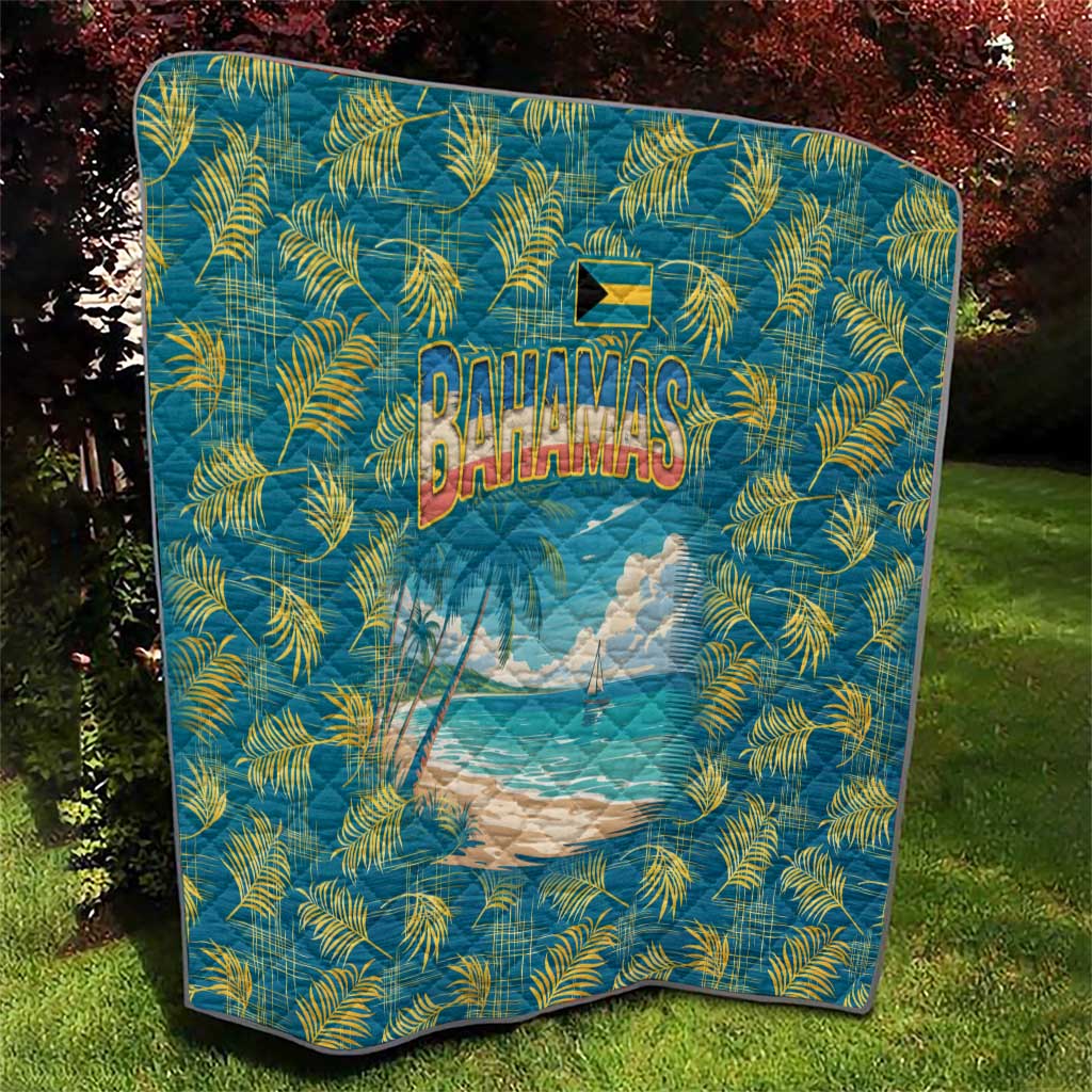 Bahamas Quilt with Tropical Beach Sunset Palm Tree Ocean Spirit