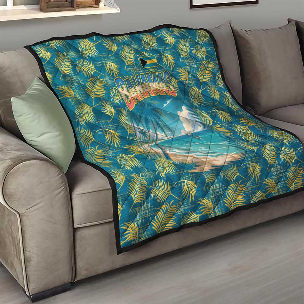Bahamas Quilt with Tropical Beach Sunset Palm Tree Ocean Spirit