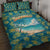 Bahamas Quilt Bed Set with Tropical Beach Sunset Palm Tree Ocean Spirit