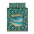 Bahamas Quilt Bed Set with Tropical Beach Sunset Palm Tree Ocean Spirit